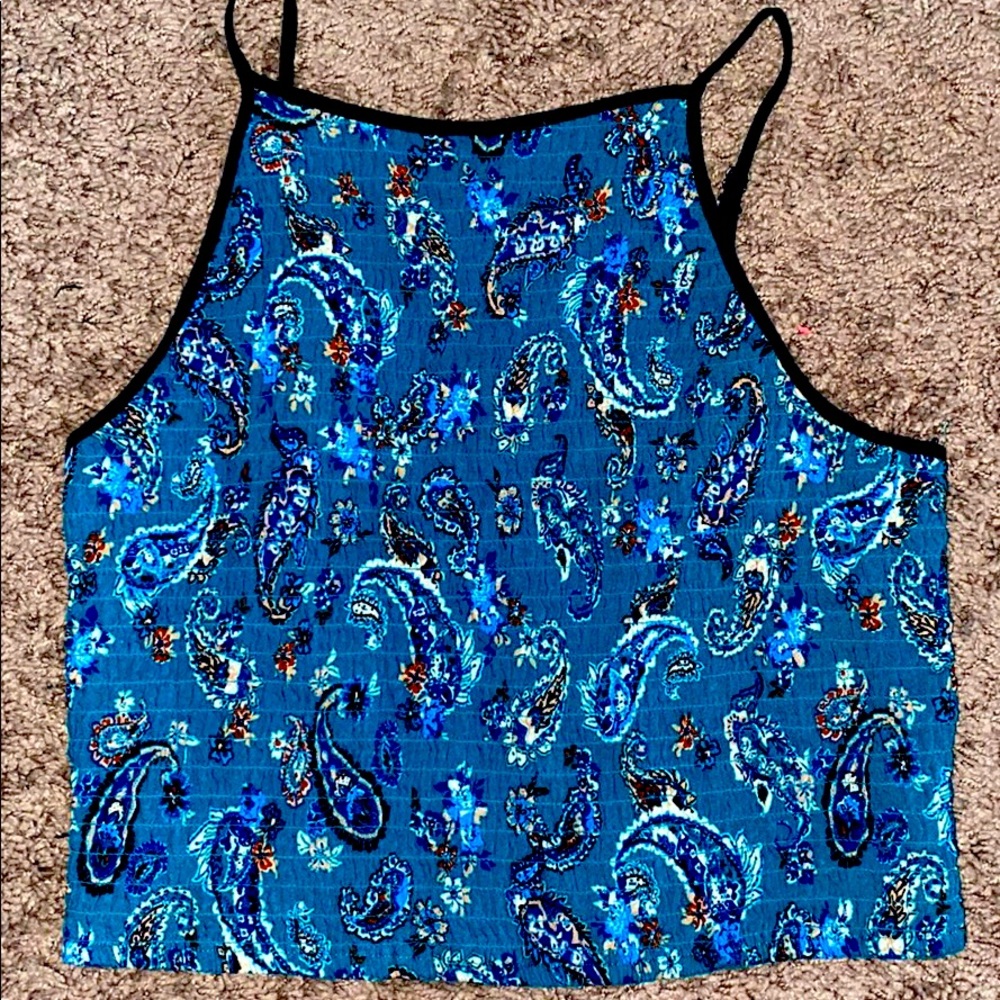 Paisley Green/Blue Crop top